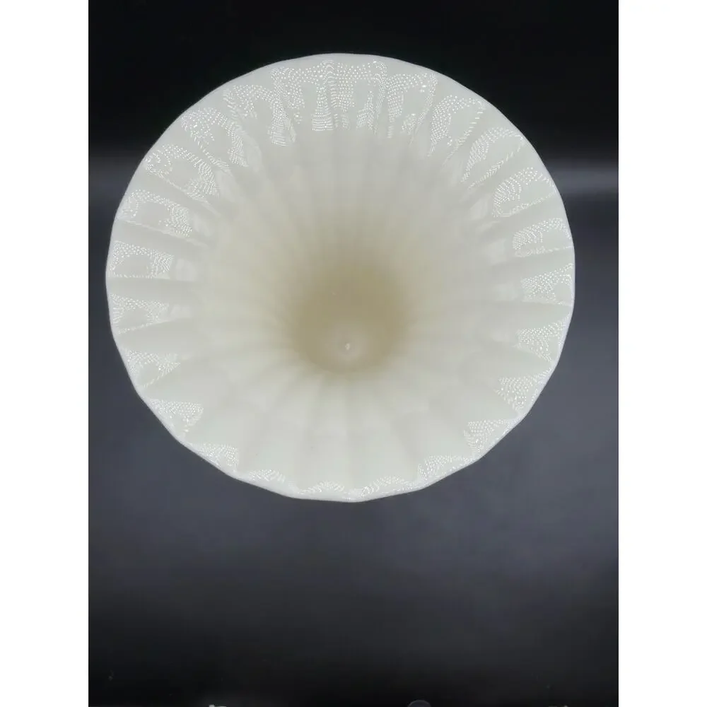 Vintage Lenox Trumpet Vase Green Mark 1931-1953 Ivory Yellow Fluted 9.5” USA